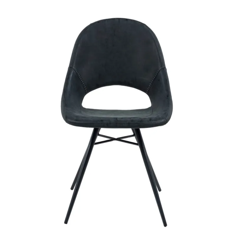IsabelleChaise design avec coque ajourée en simili noir> Chaise De Cuisine|Chaise De Salle à Manger