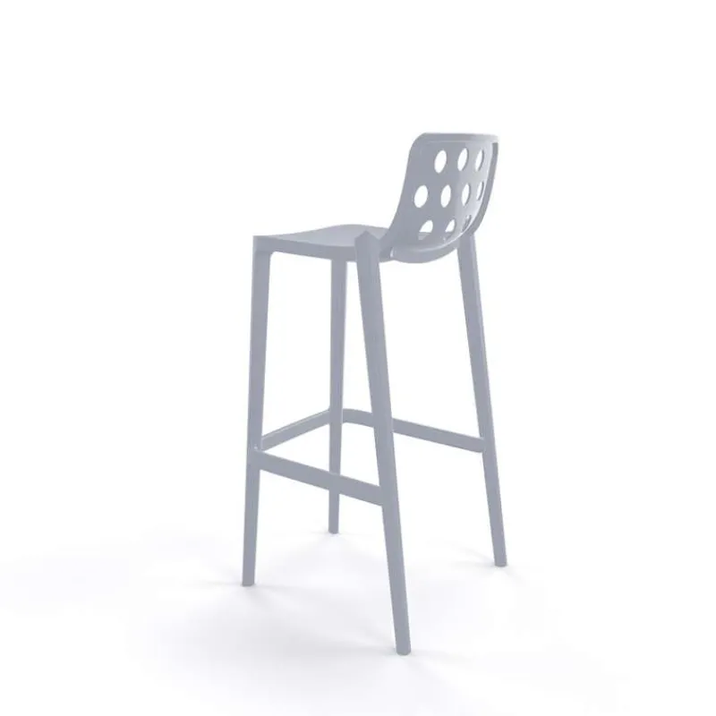 Isidoro Tabouret de bar d'extérieur moderne empilable avec dossier ronds ajourés> Tabouret De Bar (assise +/- 80 Cm)
