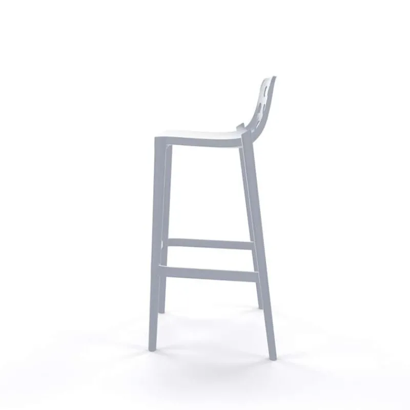 Isidoro Tabouret de bar d'extérieur moderne empilable avec dossier ronds ajourés> Tabouret De Bar (assise +/- 80 Cm)