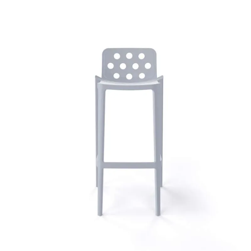 Isidoro Tabouret de bar d'extérieur moderne empilable avec dossier ronds ajourés> Tabouret De Bar (assise +/- 80 Cm)