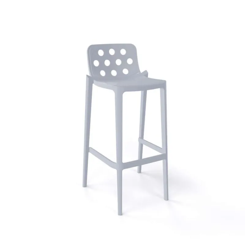 Isidoro Tabouret de bar moderne empilable avec dossier ronds ajourés> Tabouret De Bar (assise +/- 80 Cm)