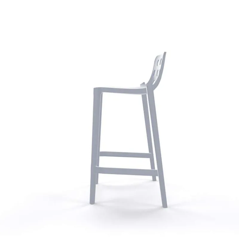 Isidoro Tabouret snack moderne empilable avec dossier ronds ajourés> Tabouret Snack (assise +/- 65 Cm)|Tabouret De Bar (assise +/- 80 Cm)