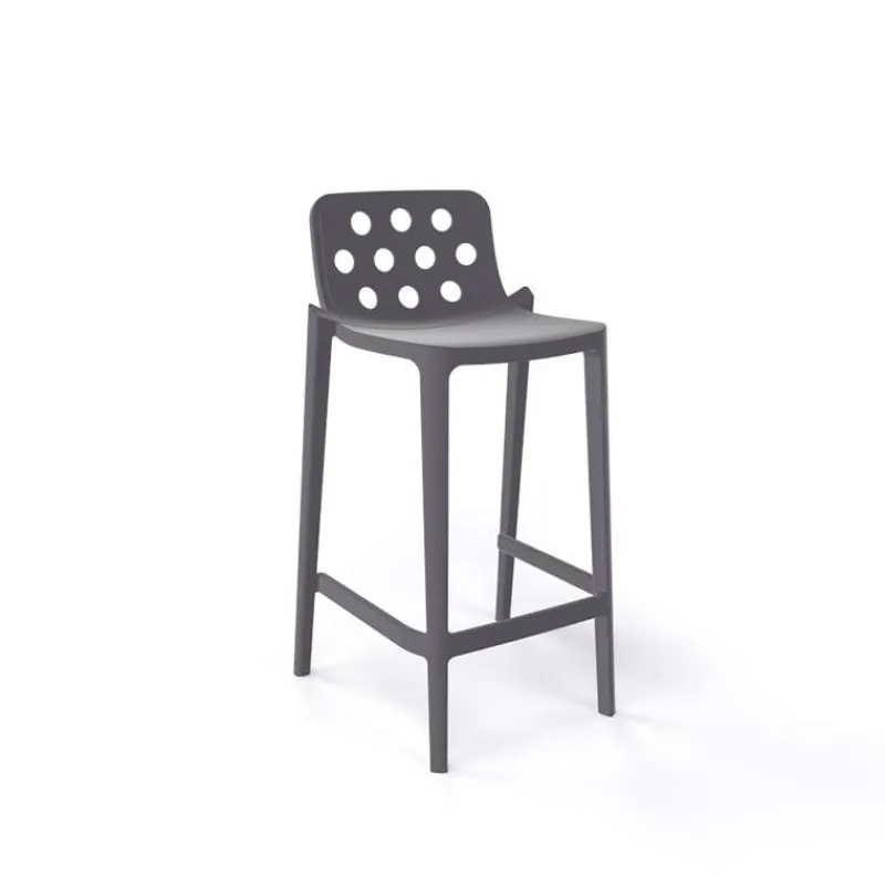 Isidoro Tabouret snack moderne empilable avec dossier ronds ajourés> Tabouret Snack (assise +/- 65 Cm)|Tabouret De Bar (assise +/- 80 Cm)
