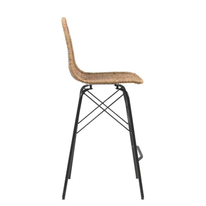JavaTabouret tressé ethnique avec pieds Eiffel> Tabouret Snack (assise +/- 65 Cm)|Tabouret De Bar (assise +/- 80 Cm)