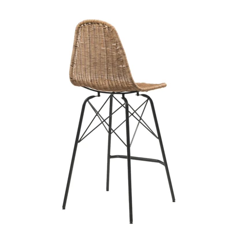 JavaTabouret tressé ethnique avec pieds Eiffel> Tabouret Snack (assise +/- 65 Cm)|Tabouret De Bar (assise +/- 80 Cm)