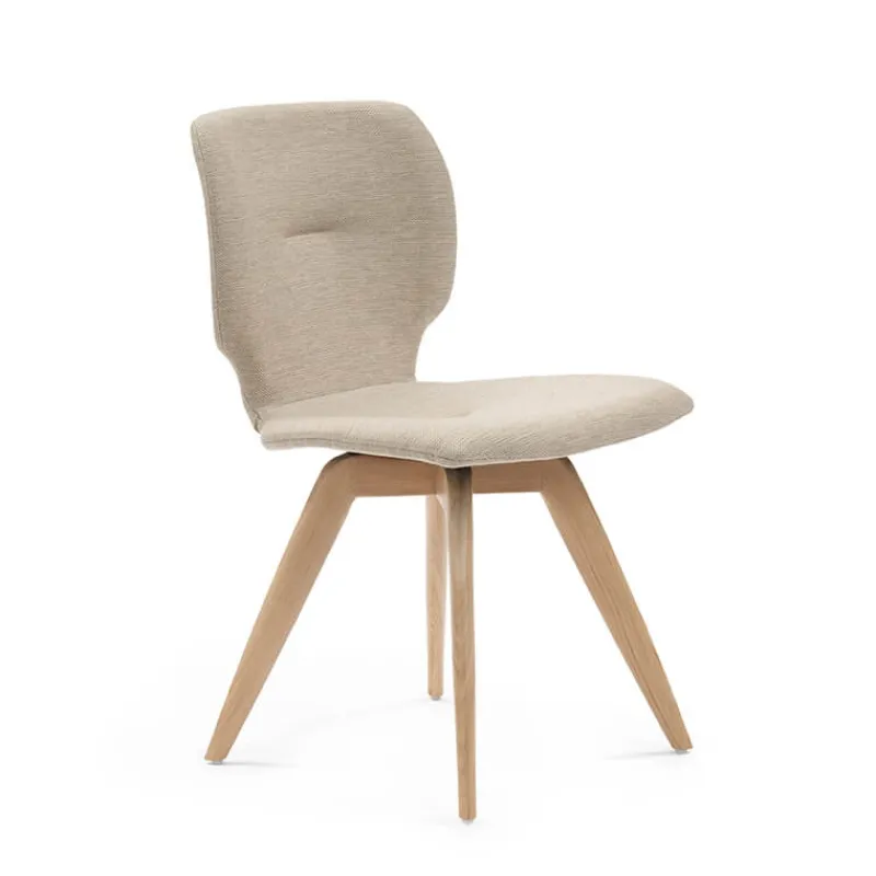 Mobitec Jeanne ® Chaise tendance en tissu avec pieds bois> Chaise De Salle à Manger|Chaise Salon