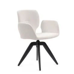Mobitec Jeanne ® Fauteuil pivotant tendance en tissu et pieds bois> Chaise De Bureau|Chaise De Salle à Manger