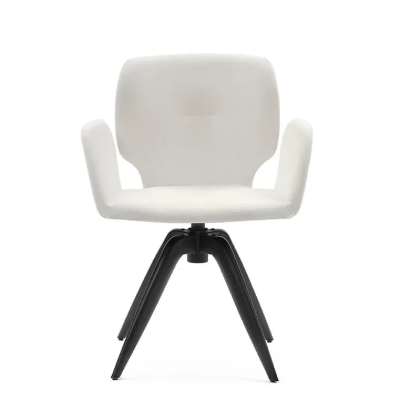 Mobitec Jeanne ® Fauteuil pivotant tendance en tissu et pieds bois> Chaise De Bureau|Chaise De Salle à Manger