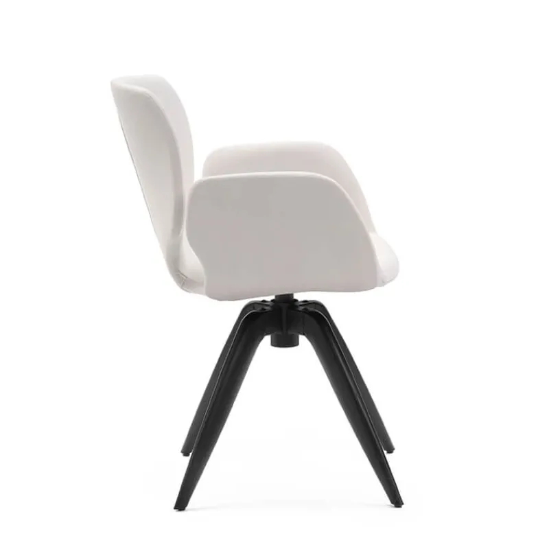 Mobitec Jeanne ® Fauteuil pivotant tendance en tissu et pieds bois> Chaise De Bureau|Chaise De Salle à Manger