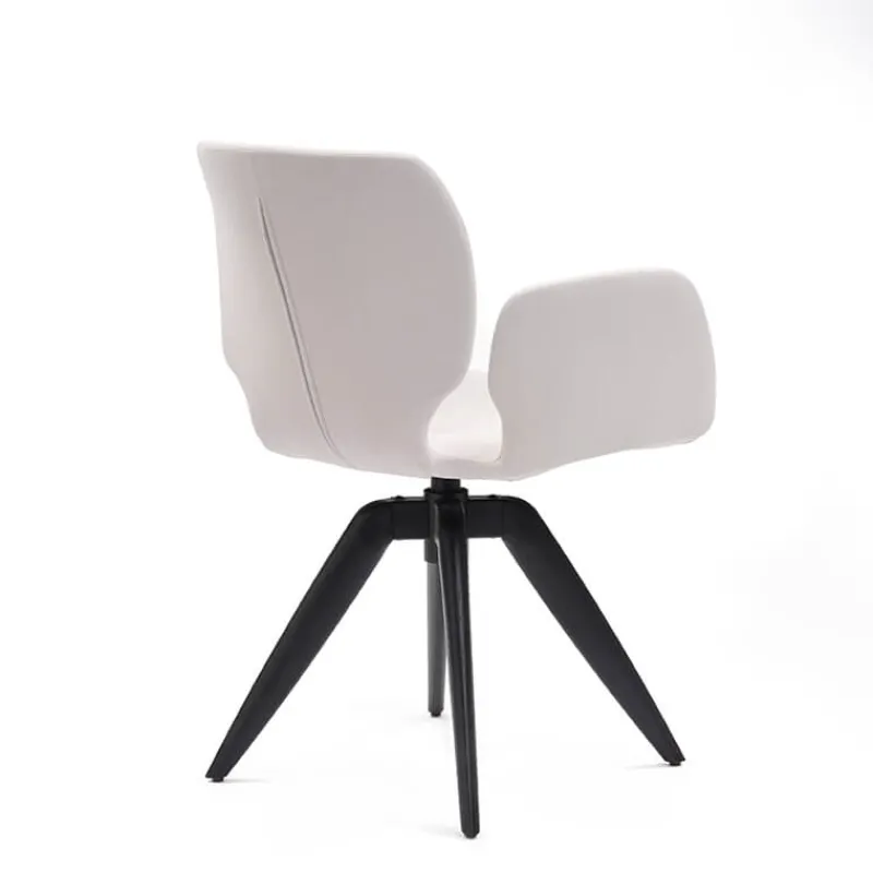 Mobitec Jeanne ® Fauteuil pivotant tendance en tissu et pieds bois> Chaise De Bureau|Chaise De Salle à Manger