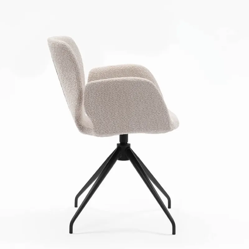 Mobitec Jeanne ® Fauteuil tendance en tissu pivotant avec pieds en métal> Chaise De Salle à Manger|Chaise De Bureau