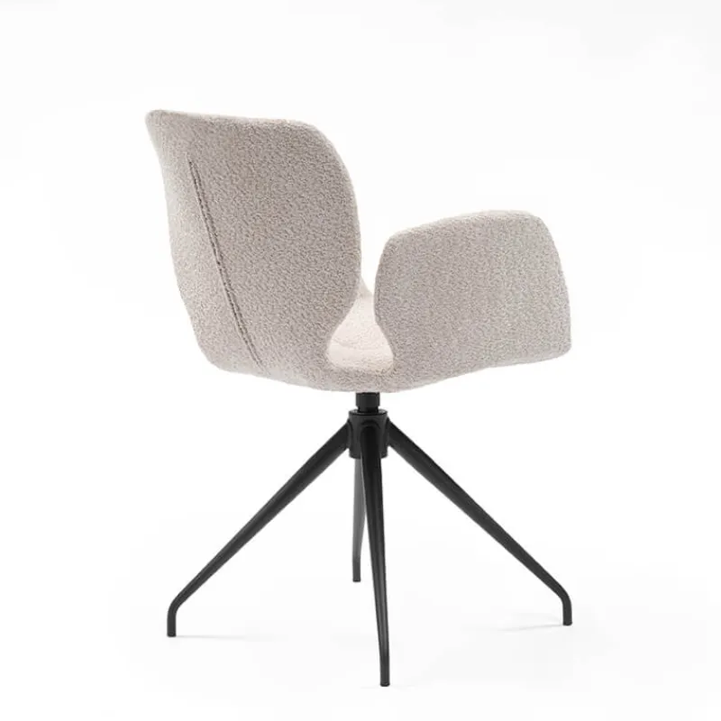 Mobitec Jeanne ® Fauteuil tendance en tissu pivotant avec pieds en métal> Chaise De Salle à Manger|Chaise De Bureau