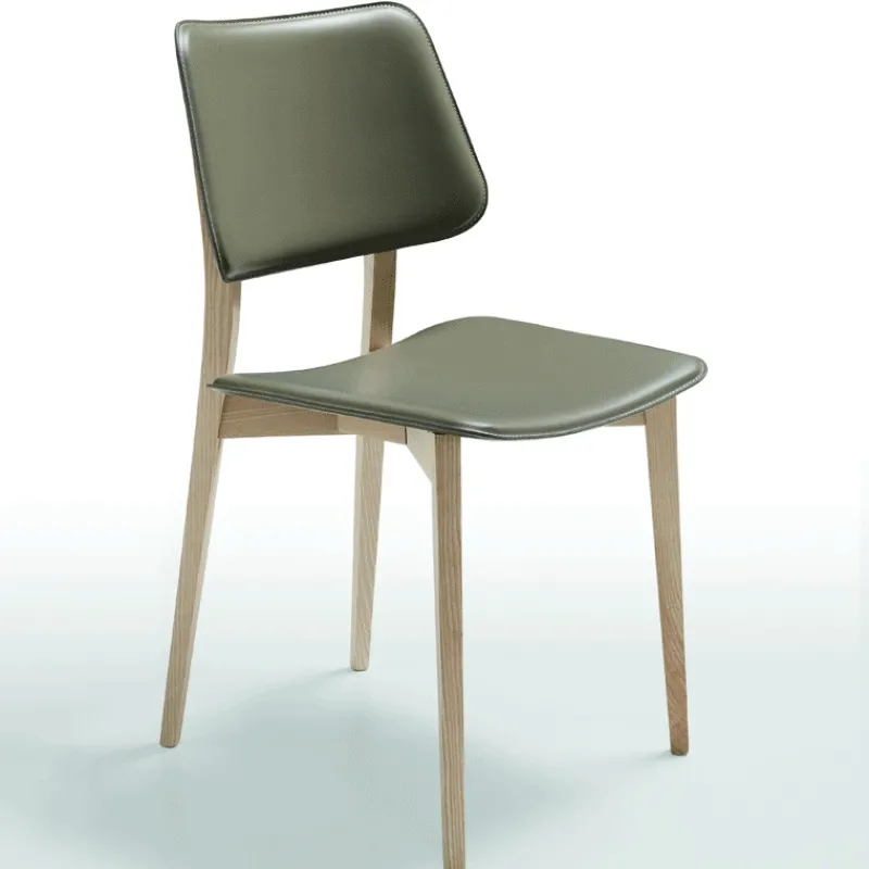 Midj Joe ® Chaise vintage en croûte de cuir et bois> Chaise De Salle à Manger