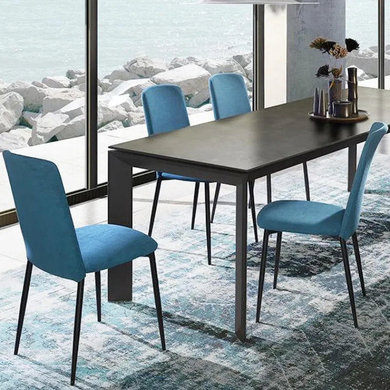 Europea Joy Chaise de salle à manger contemporaine en tissu et pieds en métal> Chaise De Salle à Manger