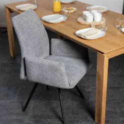 Jules Fauteuilconfortable en tissu avec dossier inclinable et pieds en métal> Chaise De Salle à Manger|Chaise De Bureau