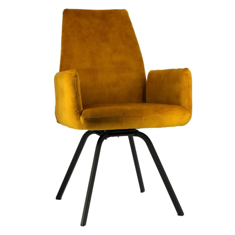 Jules Fauteuilconfortable en tissu avec dossier inclinable et pieds en métal> Chaise De Salle à Manger|Chaise De Bureau