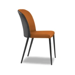 Europea Julie Chaise en tissu bicolore avec pieds métal> Chaise De Salle à Manger|Chaise Salon