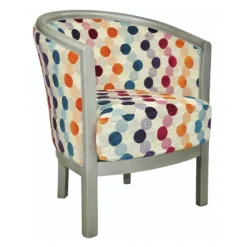 Paget Julien Fauteuil tonneau pour salon fabrication française en tissu et bois massif><noscript><img width=