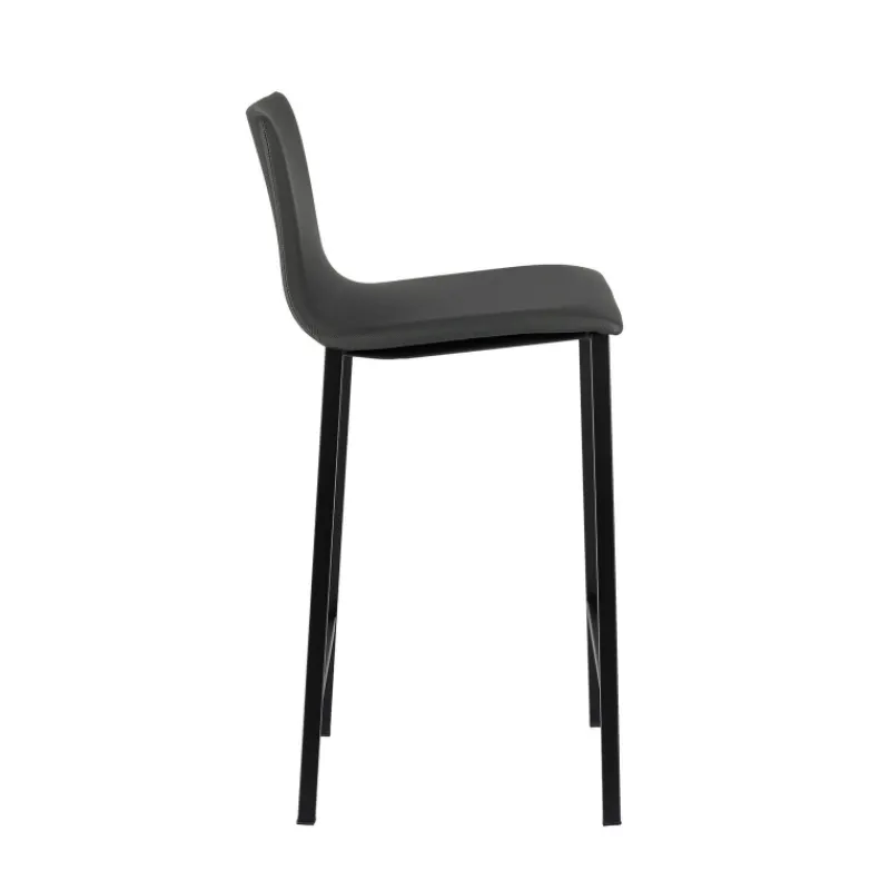 Mobliberica Koko ® Tabouret snack en simili dossier bas avec pieds en métal> Tabouret Snack (assise +/- 65 Cm)|Tabouret De Bar (assise +/- 80 Cm)