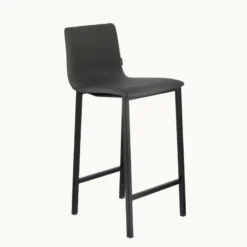 Mobliberica Koko ® Tabouret snack en simili dossier bas avec pieds en métal><noscript><img width=