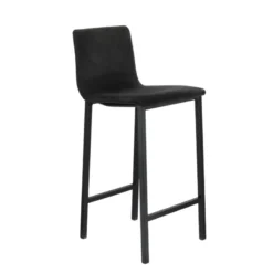 Mobliberica Koko ® Tabouret snack en tissu dossier bas avec pieds en métal> Tabouret Snack (assise +/- 65 Cm)|Tabouret De Bar (assise +/- 80 Cm)