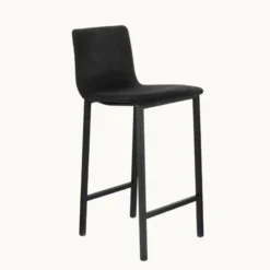 Mobliberica Koko ® Tabouret snack en tissu dossier bas avec pieds en métal><noscript><img width=