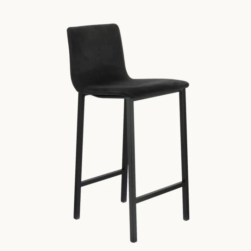Mobliberica Koko ® Tabouret snack en tissu dossier bas avec pieds en métal> Tabouret Snack (assise +/- 65 Cm)|Tabouret De Bar (assise +/- 80 Cm)