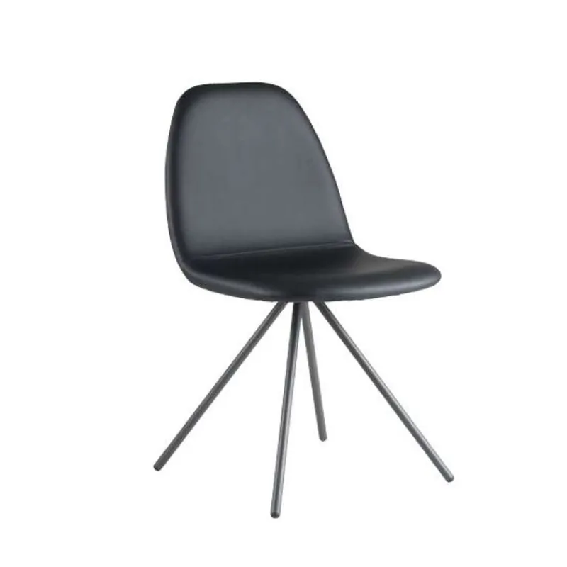 Peressini Kube Chaise design coque en synthétique rembourrée et pieds en métal> Chaise De Cuisine|Chaise De Salle à Manger