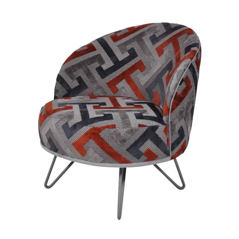 Paget Léa Fauteuil lounge design art déco avec pieds épingle fabrication française> Fauteuil De Salon