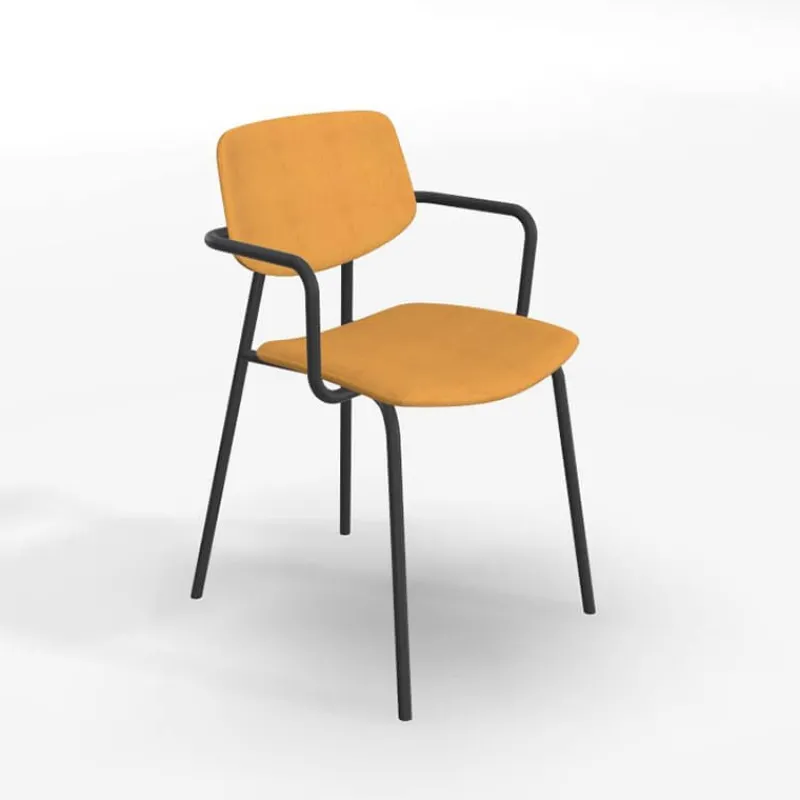 Perfecta Lago Chaise avec accoudoirs rétro et revêtement en tissu> Chaise De Salle à Manger|Chaise Salon