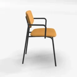 Perfecta Lago Chaise avec accoudoirs rétro et revêtement en tissu> Chaise De Salle à Manger|Chaise Salon