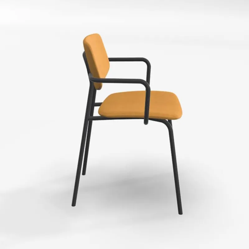 Perfecta Lago Chaise avec accoudoirs rétro et revêtement en tissu> Chaise De Salle à Manger|Chaise Salon