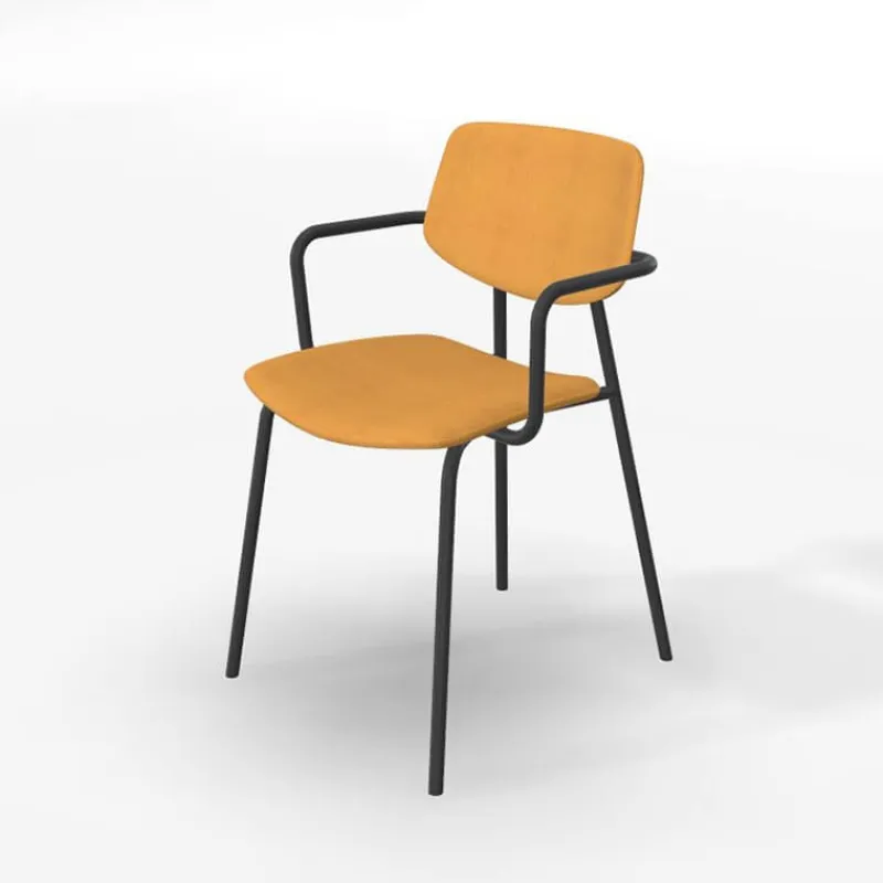 Perfecta Lago Chaise avec accoudoirs rétro et revêtement en tissu> Chaise De Salle à Manger|Chaise Salon