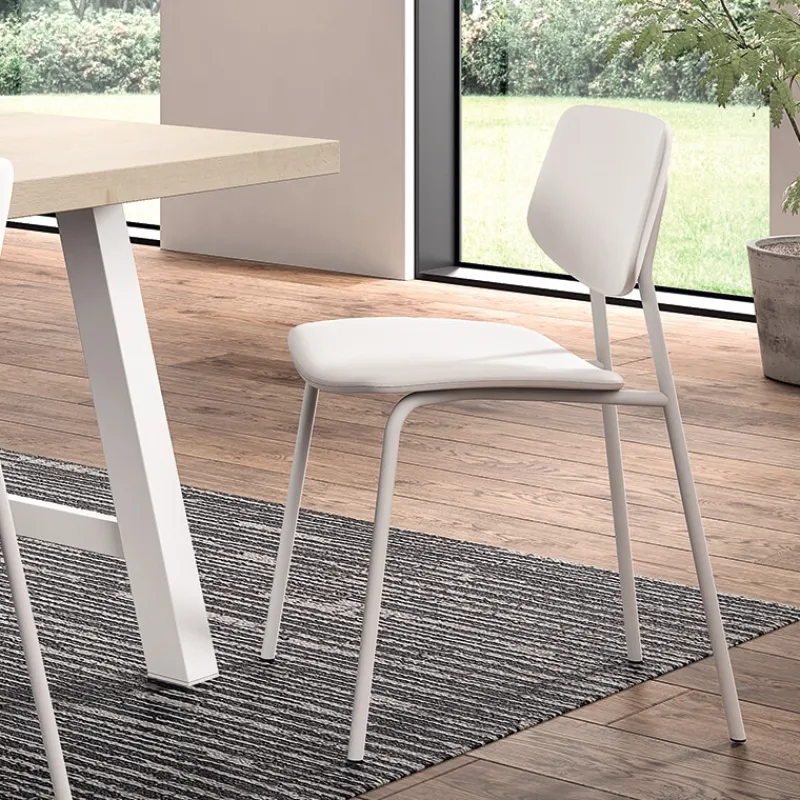 Perfecta Lago Chaise de cuisine vintage rembourrée en simili> Chaise De Cuisine