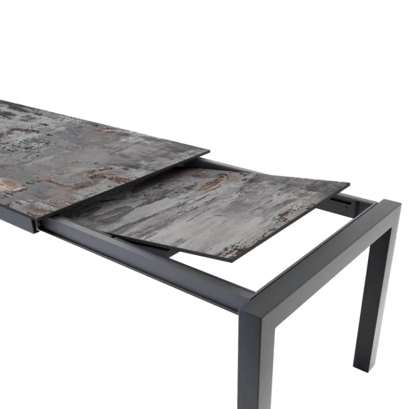 Cancio Lakera Table en Dekton rectangulaire extensible avec pieds en métal> Table De Cuisine|Table De Salle à Manger