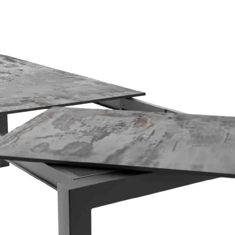 Cancio Lakera Table en Dekton rectangulaire extensible avec pieds en métal> Table De Cuisine|Table De Salle à Manger