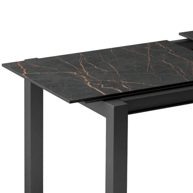 Cancio Lakera Table snack en Dekton rectangulaire extensible avec pieds en métal> Table De Cuisine