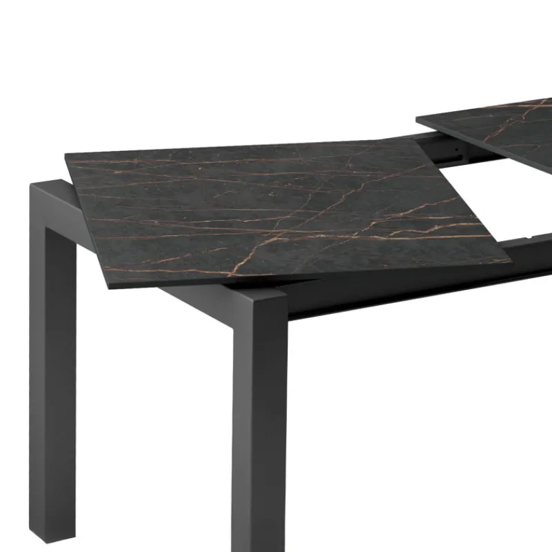 Cancio Lakera Table snack en Dekton rectangulaire extensible avec pieds en métal> Table De Cuisine