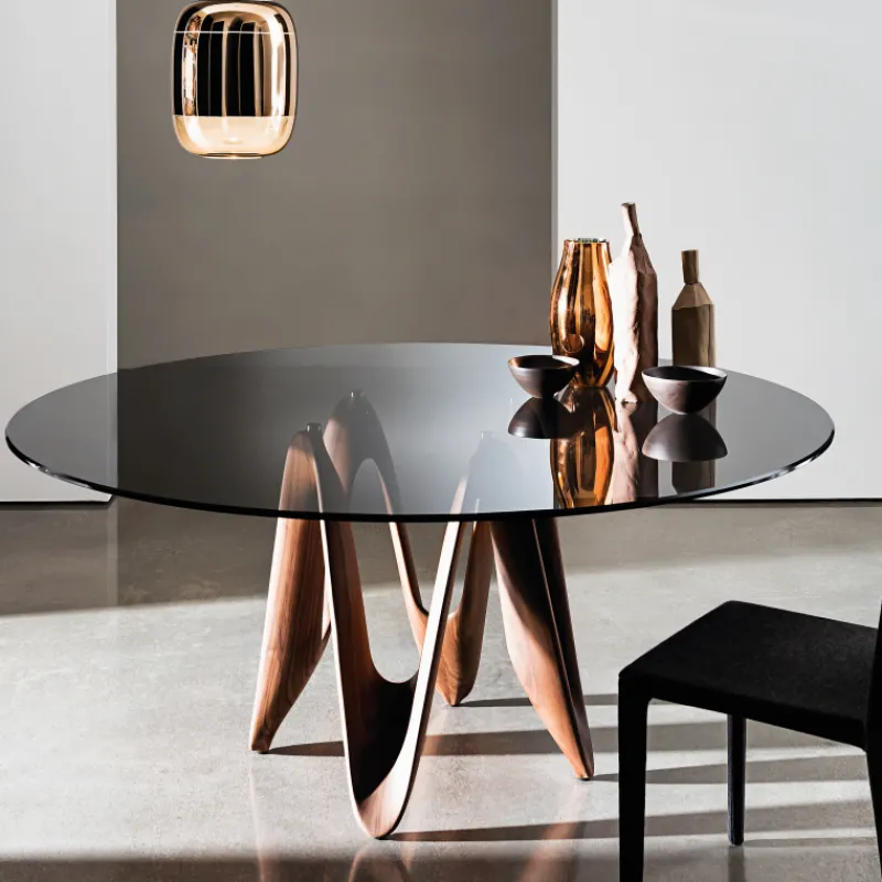 Sovet Italia Lambda Sovet® Table ronde design en verre> Table De Salle à Manger