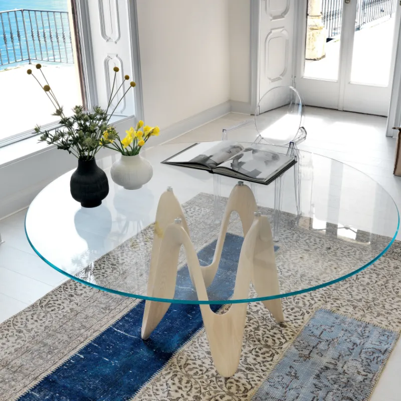 Sovet Italia Lambda Sovet® Table ronde design en verre> Table De Salle à Manger