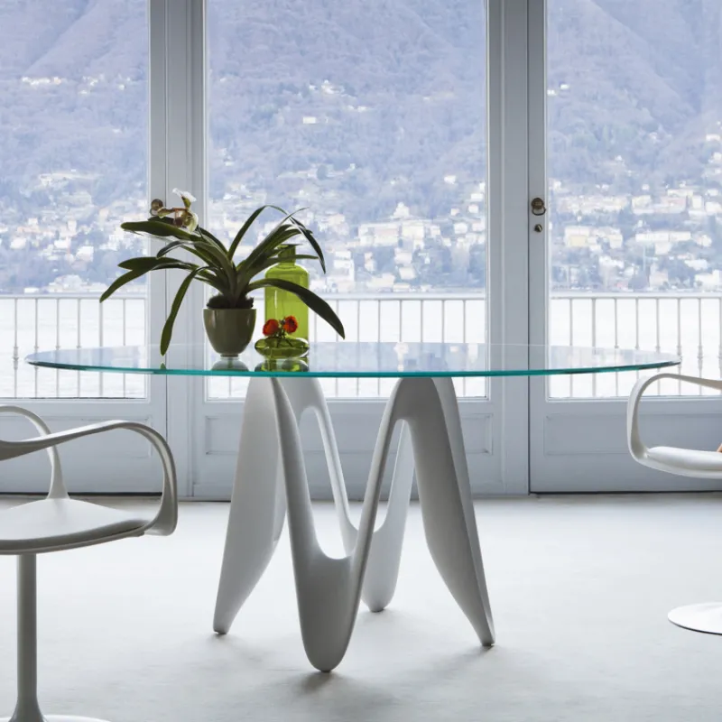 Sovet Italia Lambda Sovet® Table ronde design en verre> Table De Salle à Manger