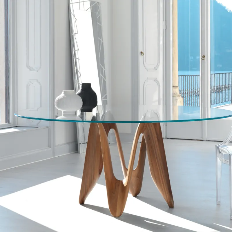 Sovet Italia Lambda Sovet® Table ronde design en verre> Table De Salle à Manger