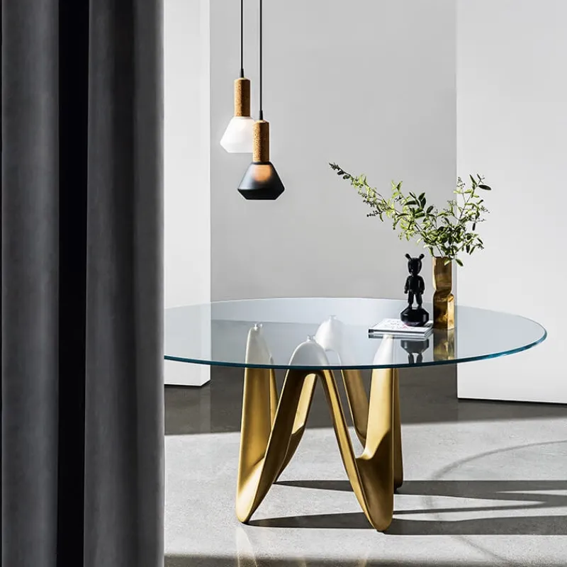 Sovet Italia Lambda Sovet® Table ronde design en verre> Table De Salle à Manger