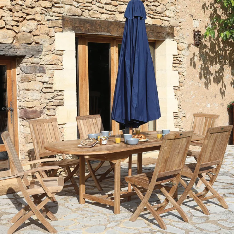 Medicis LandryTable de jardin ovale en teck extensible> Table De Jardin