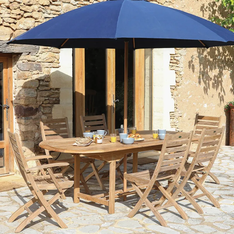 Medicis LandryTable de jardin ovale en teck extensible> Table De Jardin