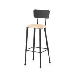 Jayso Lanuza Tabouret haut pour cuisine en métal et assise rembourrée><noscript><img width=