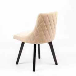 Sessio Lars diamant Chaise en tissu matelassé diamant et en bois massif><noscript><img width=