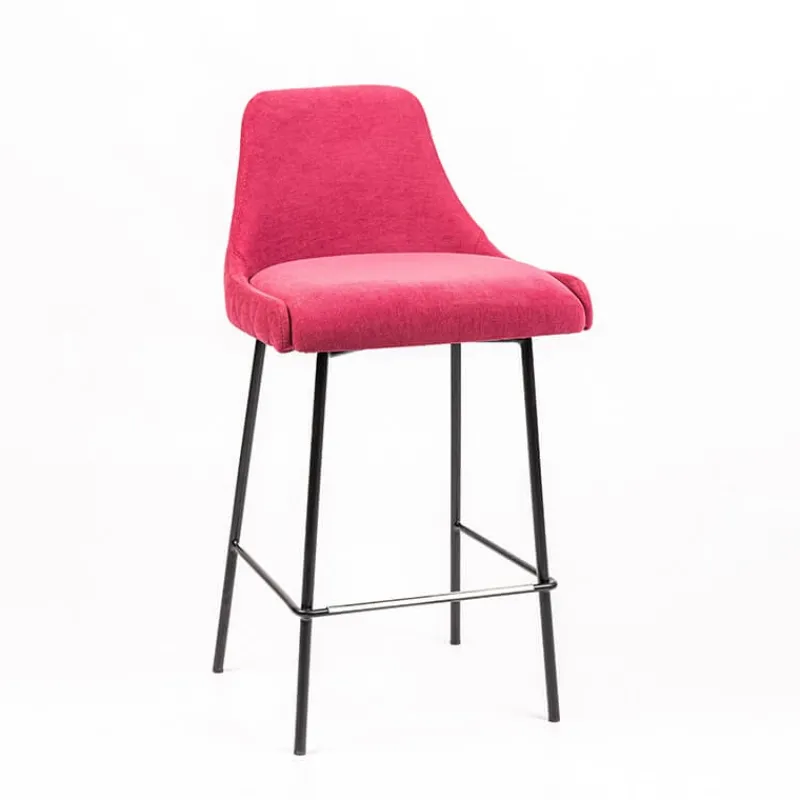 Sessio Lars diamant Tabouret snack en tissu dossier matelassé pieds en métal> Tabouret Snack (assise +/- 65 Cm)|Tabouret De Bar (assise +/- 80 Cm)