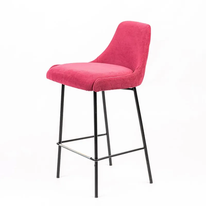 Sessio Lars diamant Tabouret snack en tissu dossier matelassé pieds en métal> Tabouret Snack (assise +/- 65 Cm)|Tabouret De Bar (assise +/- 80 Cm)