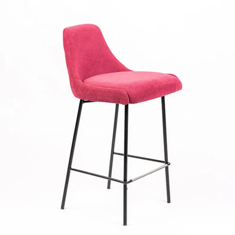 Sessio Lars diamant Tabouret snack en tissu dossier matelassé pieds en métal> Tabouret Snack (assise +/- 65 Cm)|Tabouret De Bar (assise +/- 80 Cm)